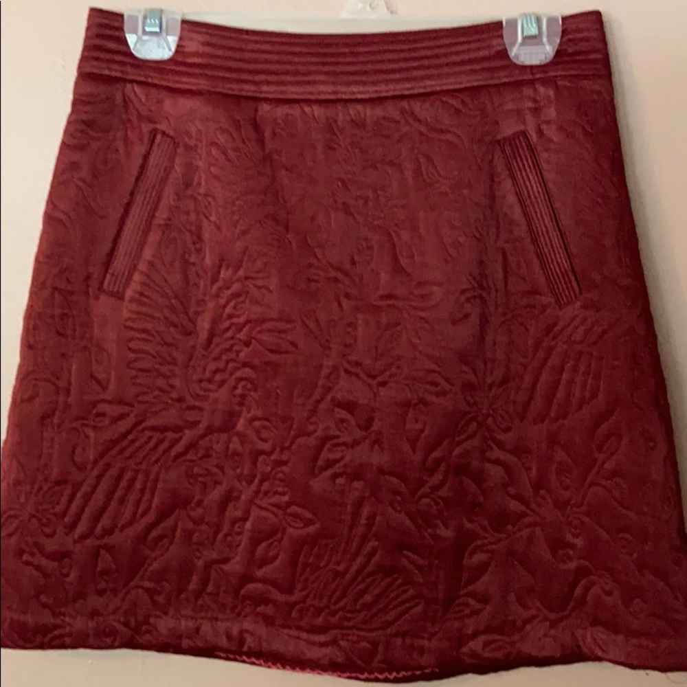 Anthropologie Mauve quoted mini skirt